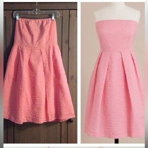 JCrew Pink Strapless Timeless Midlength Dress